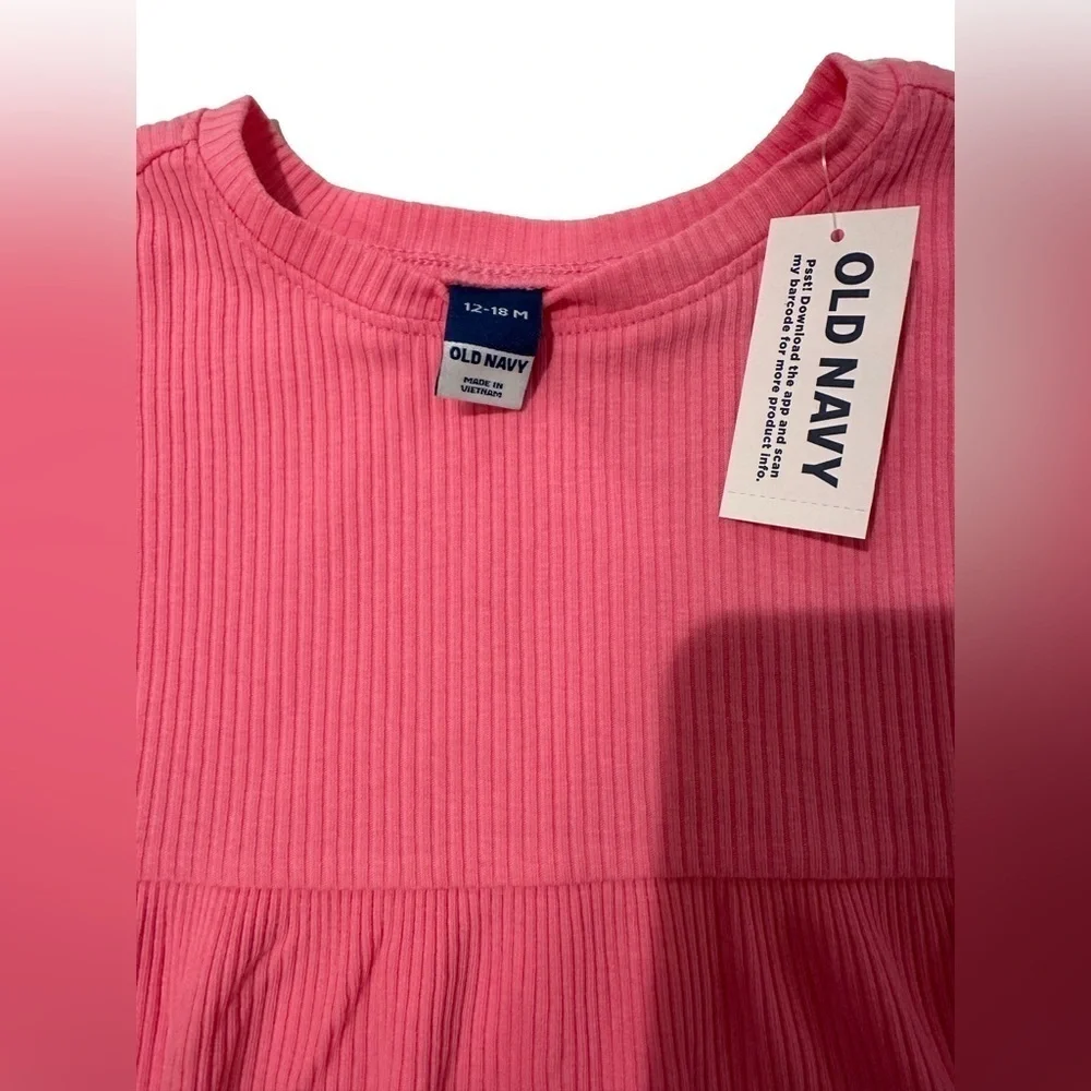 Old Navy Pink Ribbed Knit Dress Size 12-18 Months NWT